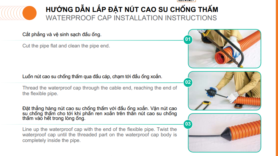 Hướng dẫn lắp đặt nút cao su chống thấm